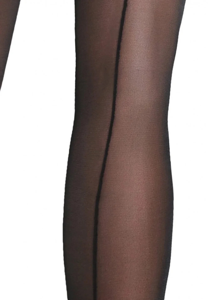 Dres Penti ,,Nostalji'' 20 DEN – cu dungă, mat și transparent, culoare negru,Engros